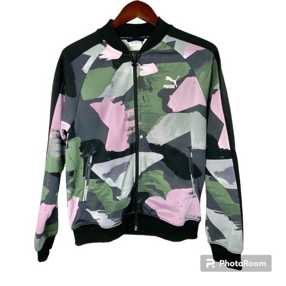 PUMA Classics Printed T7 Track Y2K Bomber Jacket Woman- Size M - Picture 1 of 13